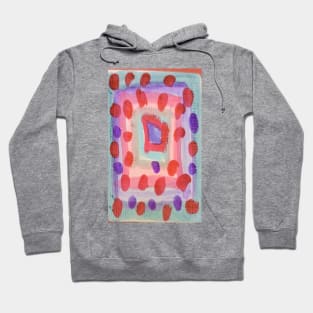 Red on grey dots Hoodie